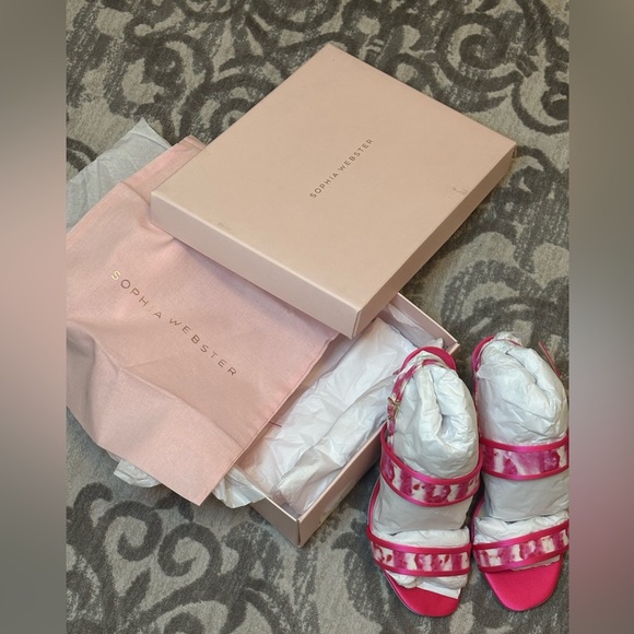 Brand new Sophia Webster sandals with dust bag, shoe box, and extra heel cover. - Picture 3 of 3
